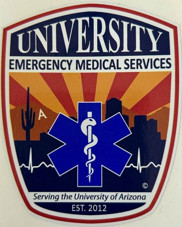 UNIVERSITY of ARIZONA EMERGENCY MEDICAL SERVICES WINDOW STICKER - PEEL & STICK.